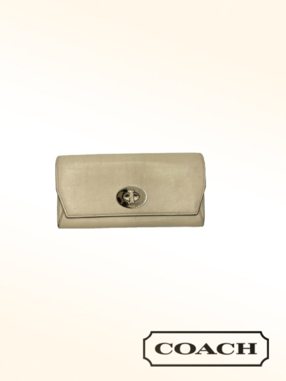 Coach Beige Leather Turnlock Wallet *Clearance Rack*